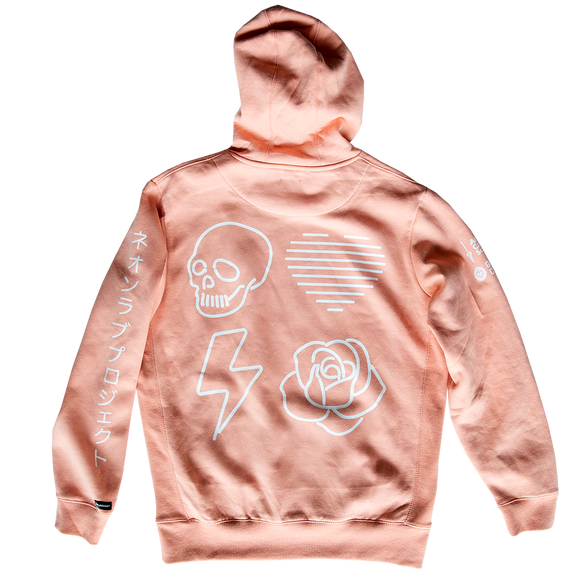 NEON LOVE PROJECT™ | NEON DEATH PULLOVER HOODIE (PINK)